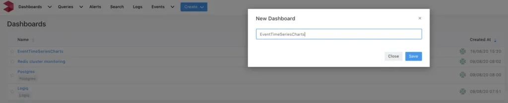 Tutorial: Convert your log data to a time-series event visualization 1 Creating a dashboard