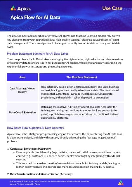 Apica FLOW for AI Data